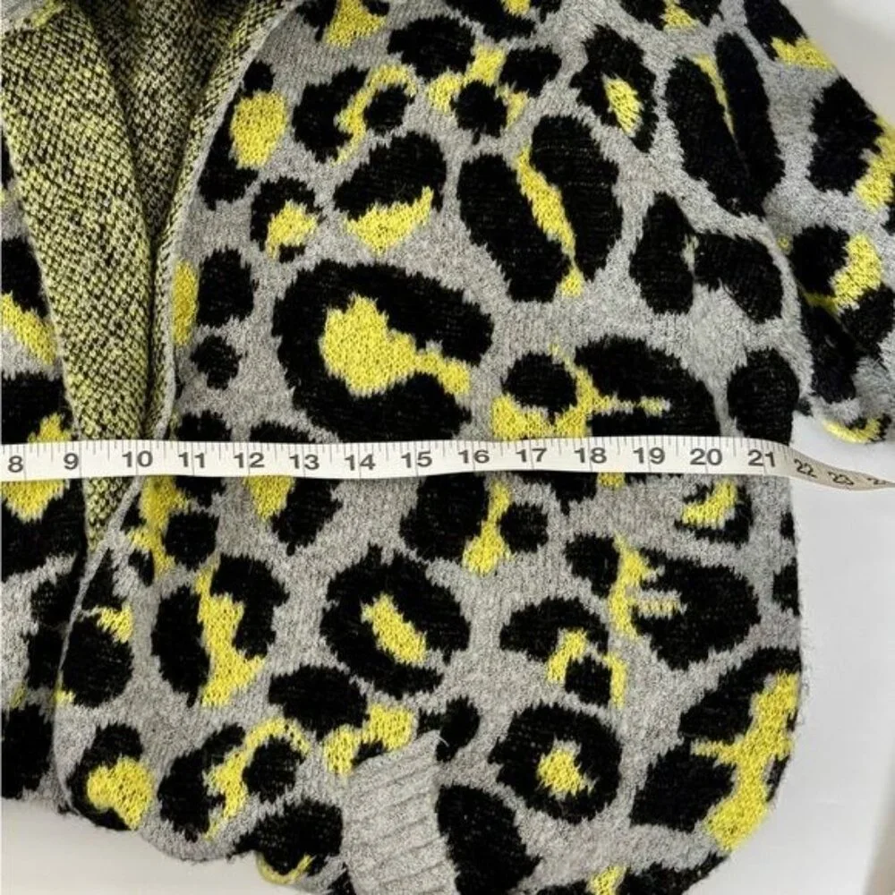 Fashion Nova Cardigan Jacket XL Leopard Open Front Hood Boho Mob Wife Retro Glam - Picture 7 of 12